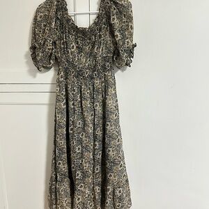 Free People Black Smocked Tiered Sundress